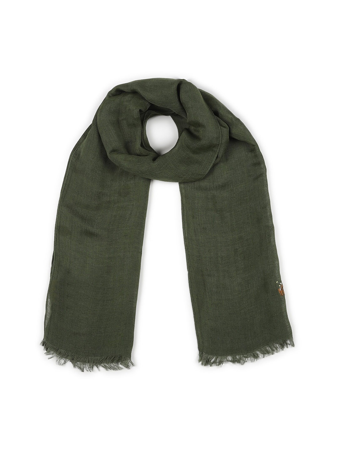

Polo Ralph Lauren Men Frayed Border Cotton Scarf, Green