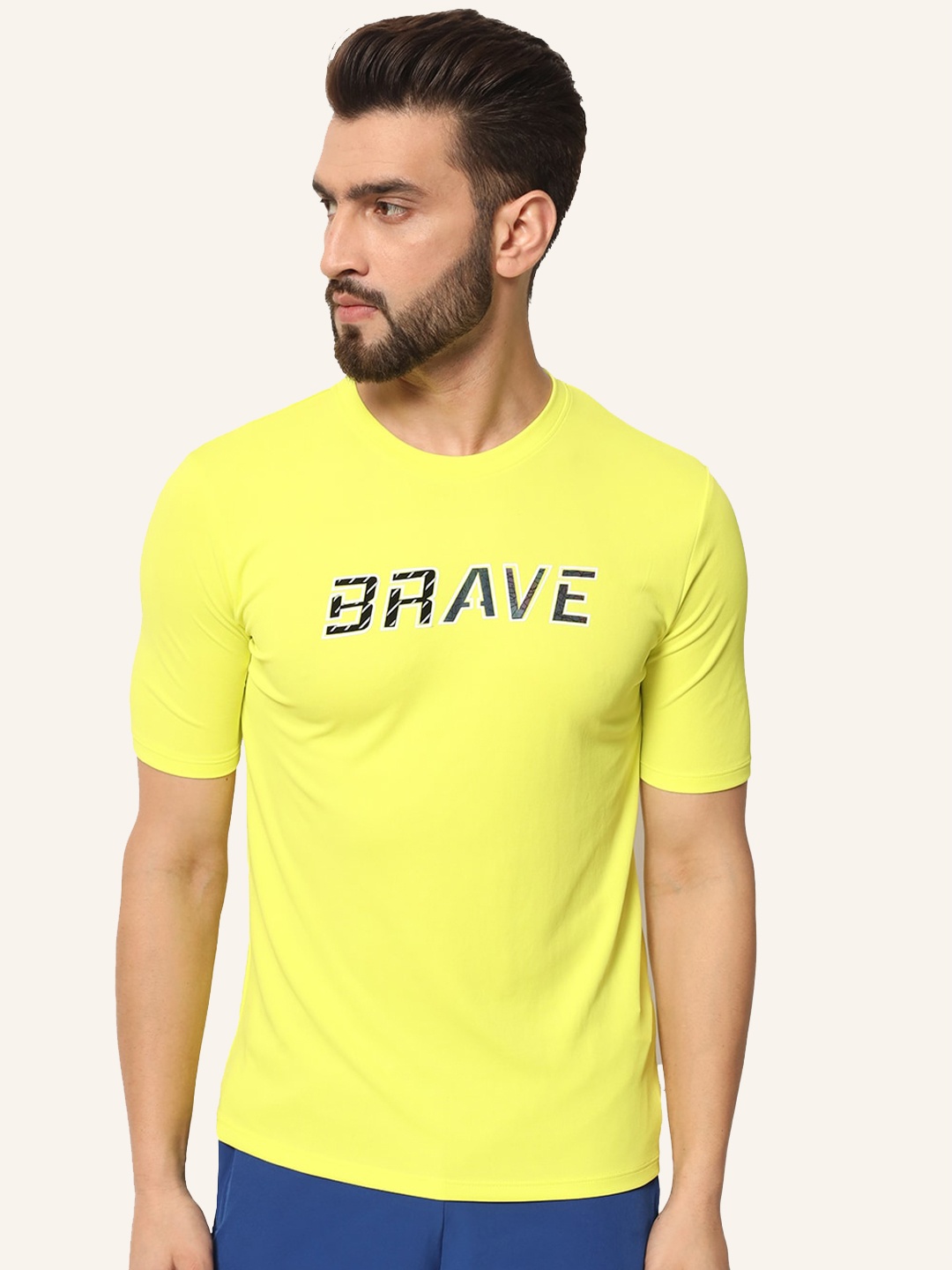 PERFKT-U Typography Printed Rapid-Dry T-shirt, Lime green