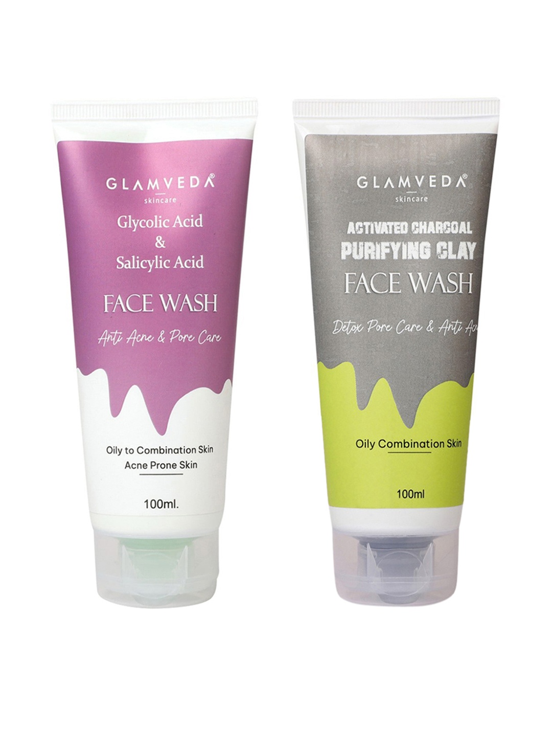 

GLAMVEDA Pack of 2 Anti-Acne Face Wash 100ml Each, Purple