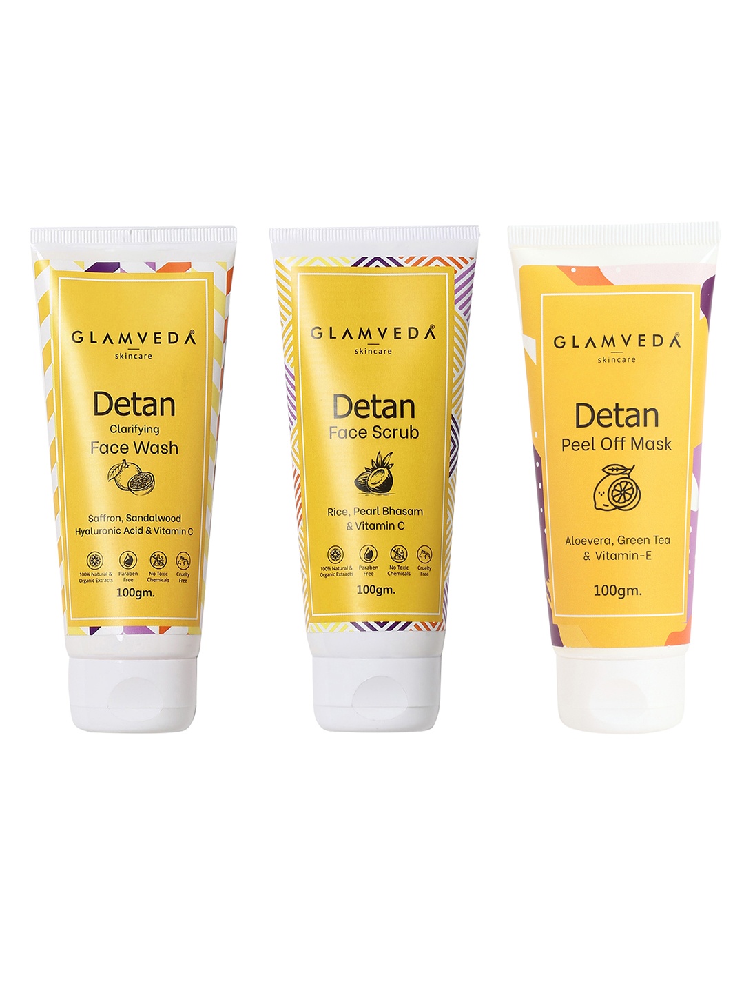 

GLAMVEDA Women Set of 3 Face Care Kit, Yellow