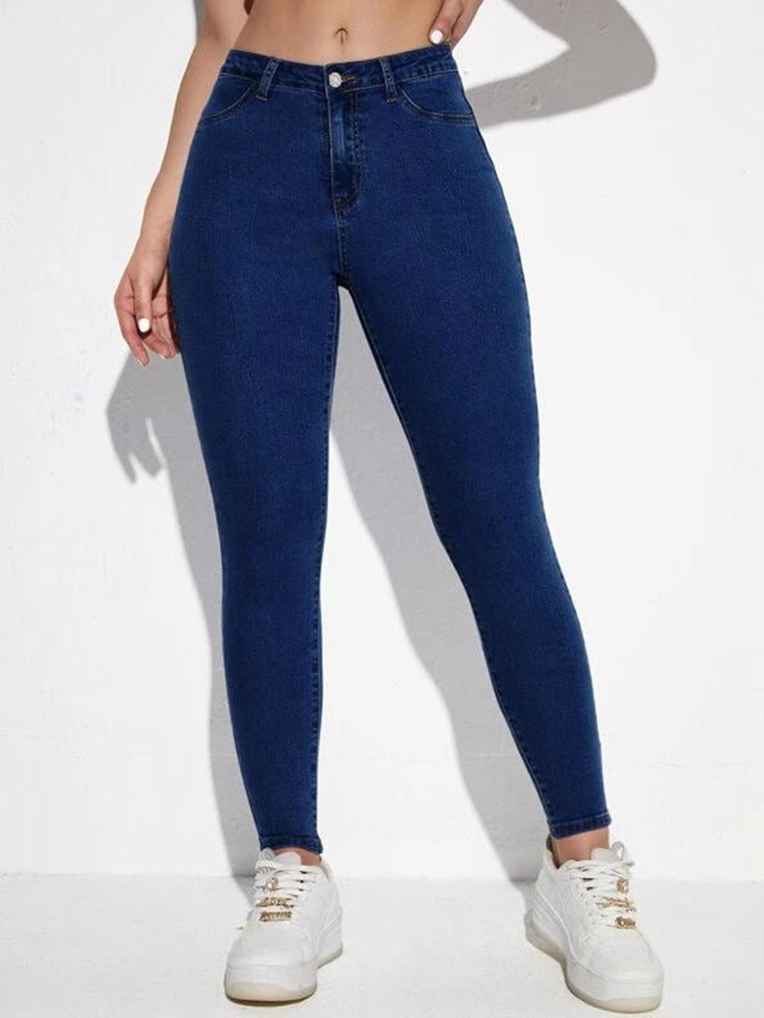 

BAESD Women Mid-Rise Slim Fit Clean Look Jeans, Blue
