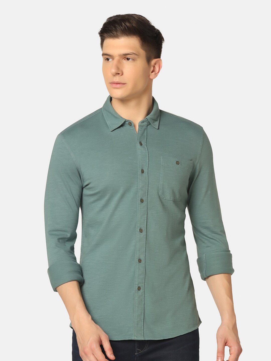 

Blackberrys New Skinny Fit Pure Cotton Casual Shirt, Green