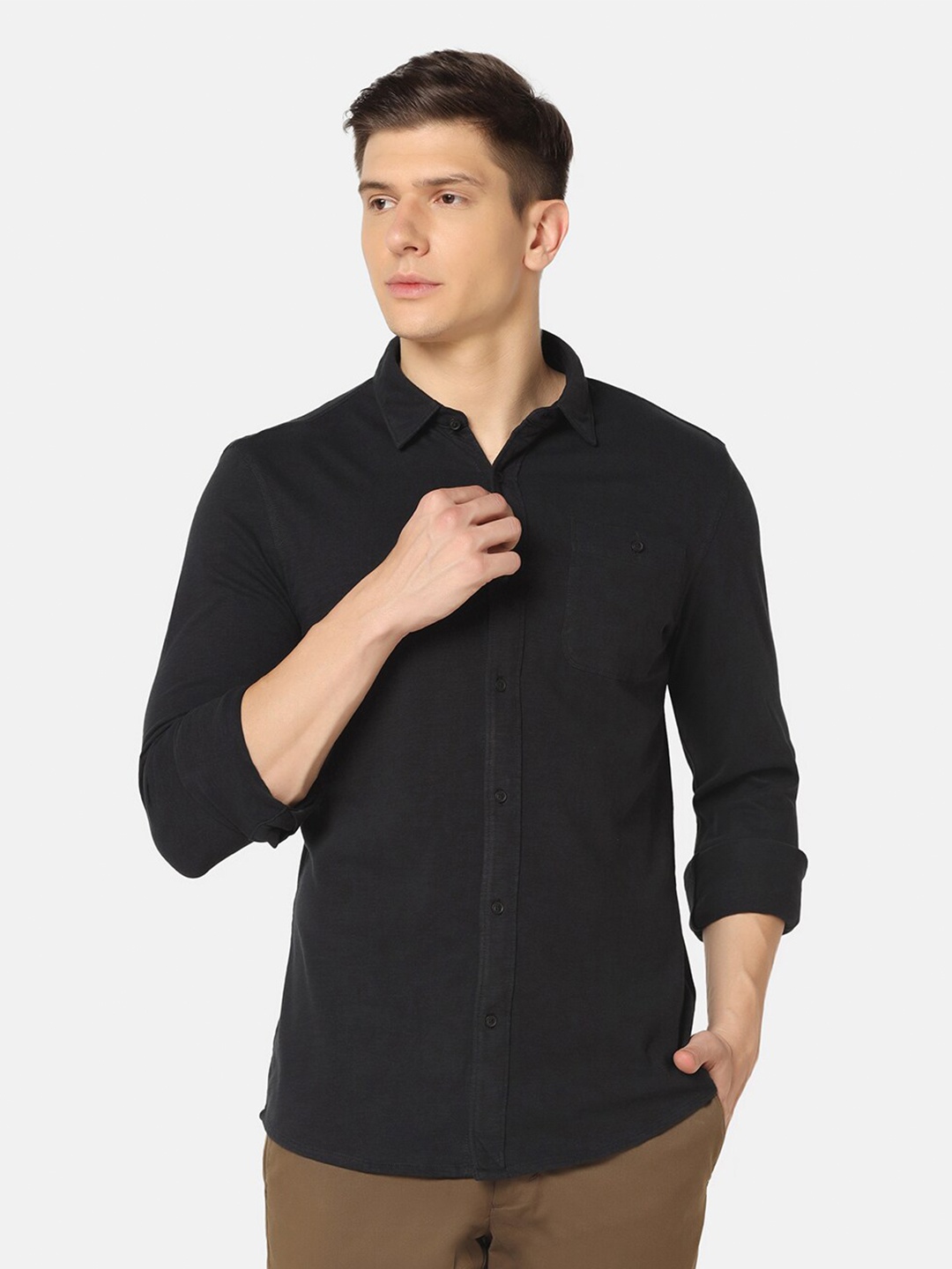 

Blackberrys New Skinny Fit Pure Cotton Casual Shirt, Black