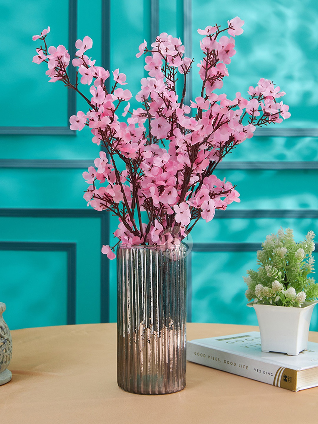 

BS AMOR Pink Gypsophila Flower With Vase