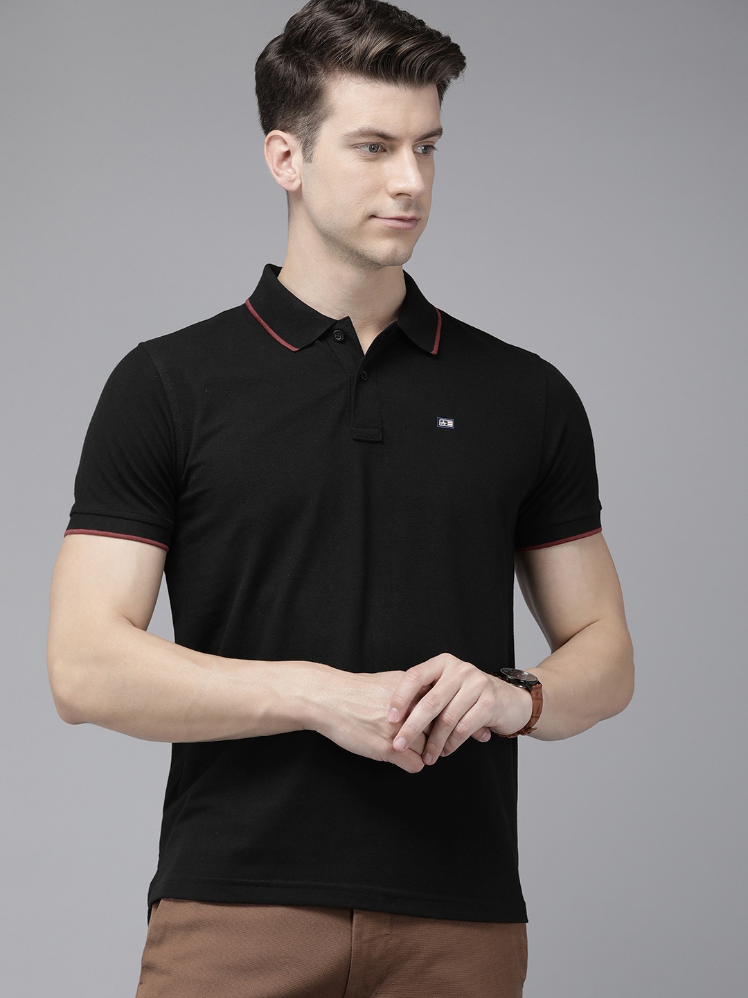 

Arrow Polo Collar T-shirt, Black
