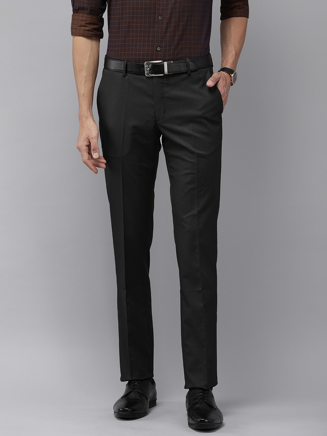 

Arrow Men Solid Tailored Trousers, Black