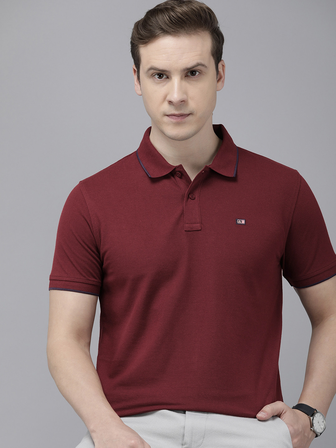 

Arrow Polo Collar T-shirt, Maroon