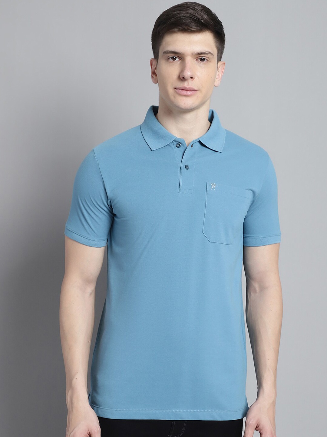 

VENITIAN Polo Collar Cotton T-shirt, Teal