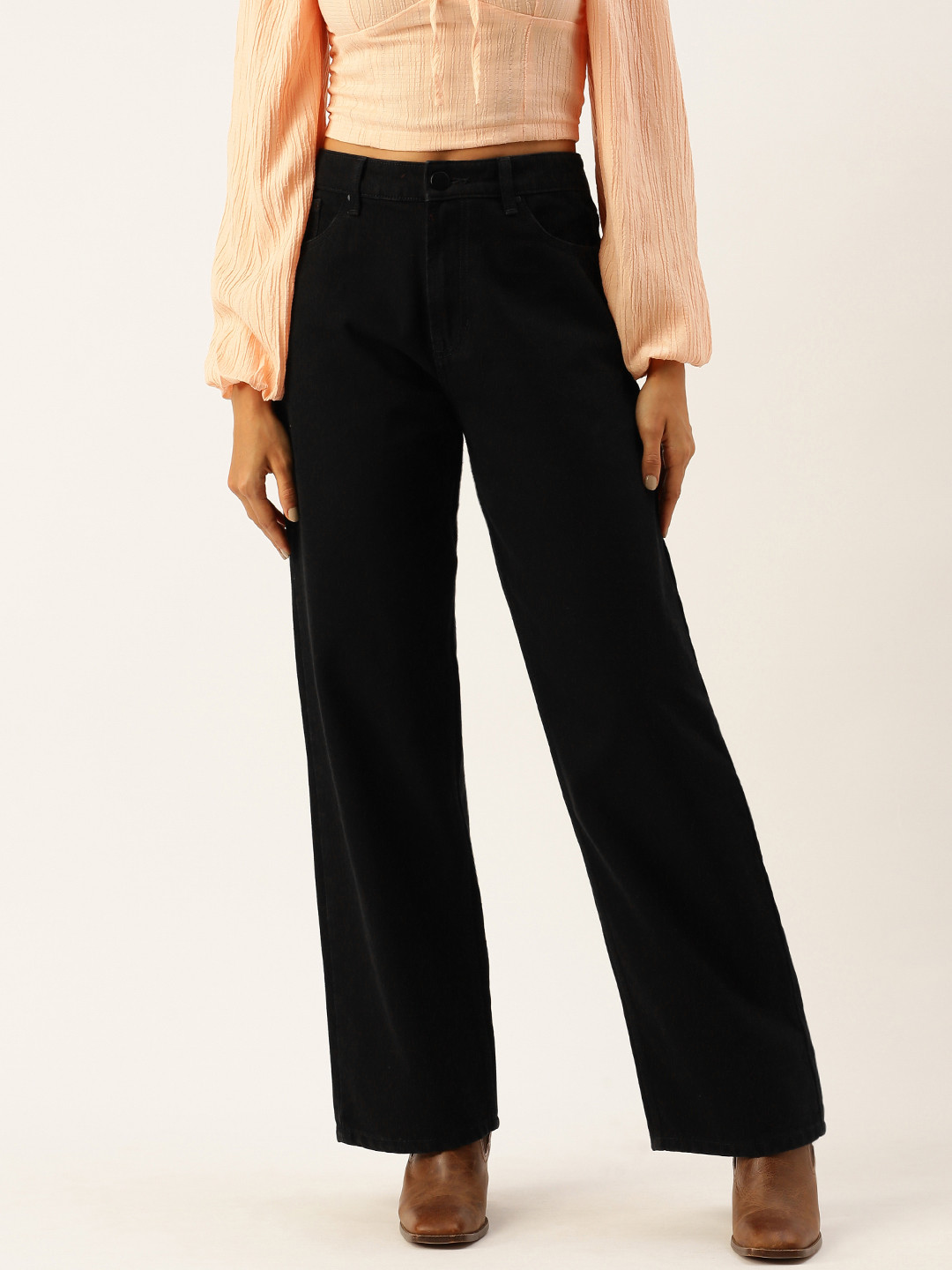 

Bene Kleed Women High-Rise Relaxed Fit Jeans, Black