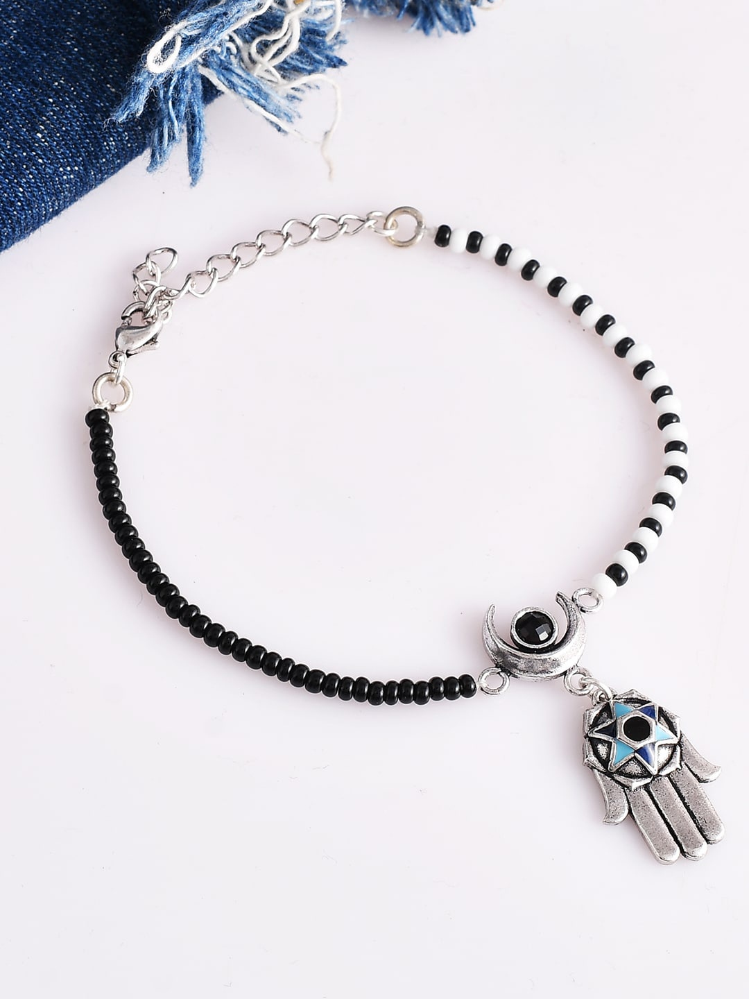 

Voylla Silver-Plated Charm Bracelet