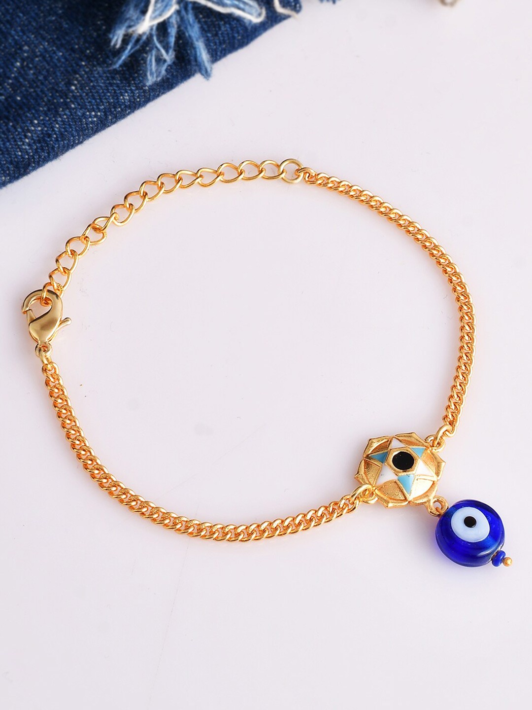 

Voylla Women Gold-Plated Evil Eye Link Bracelet