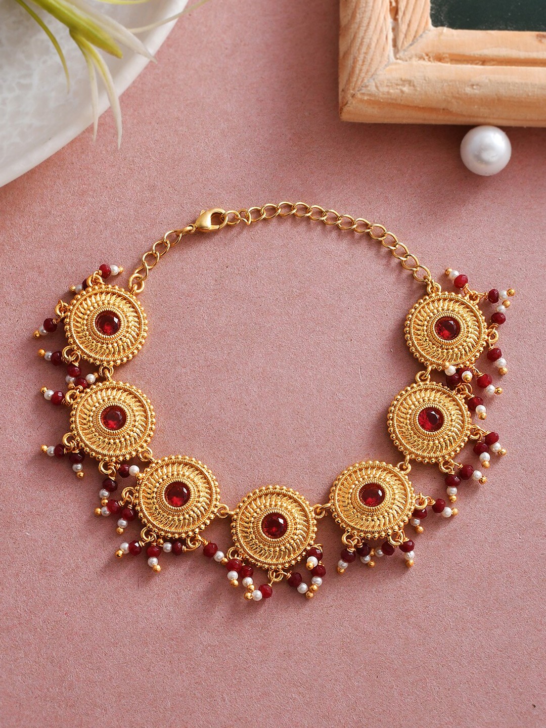 

Voylla Women Brass Gold-Plated Charm Bracelet