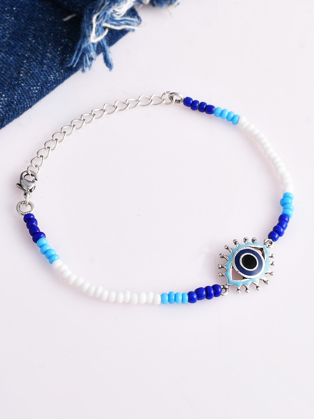 

Voylla Women Brass Silver-Plated Wraparound Bracelet