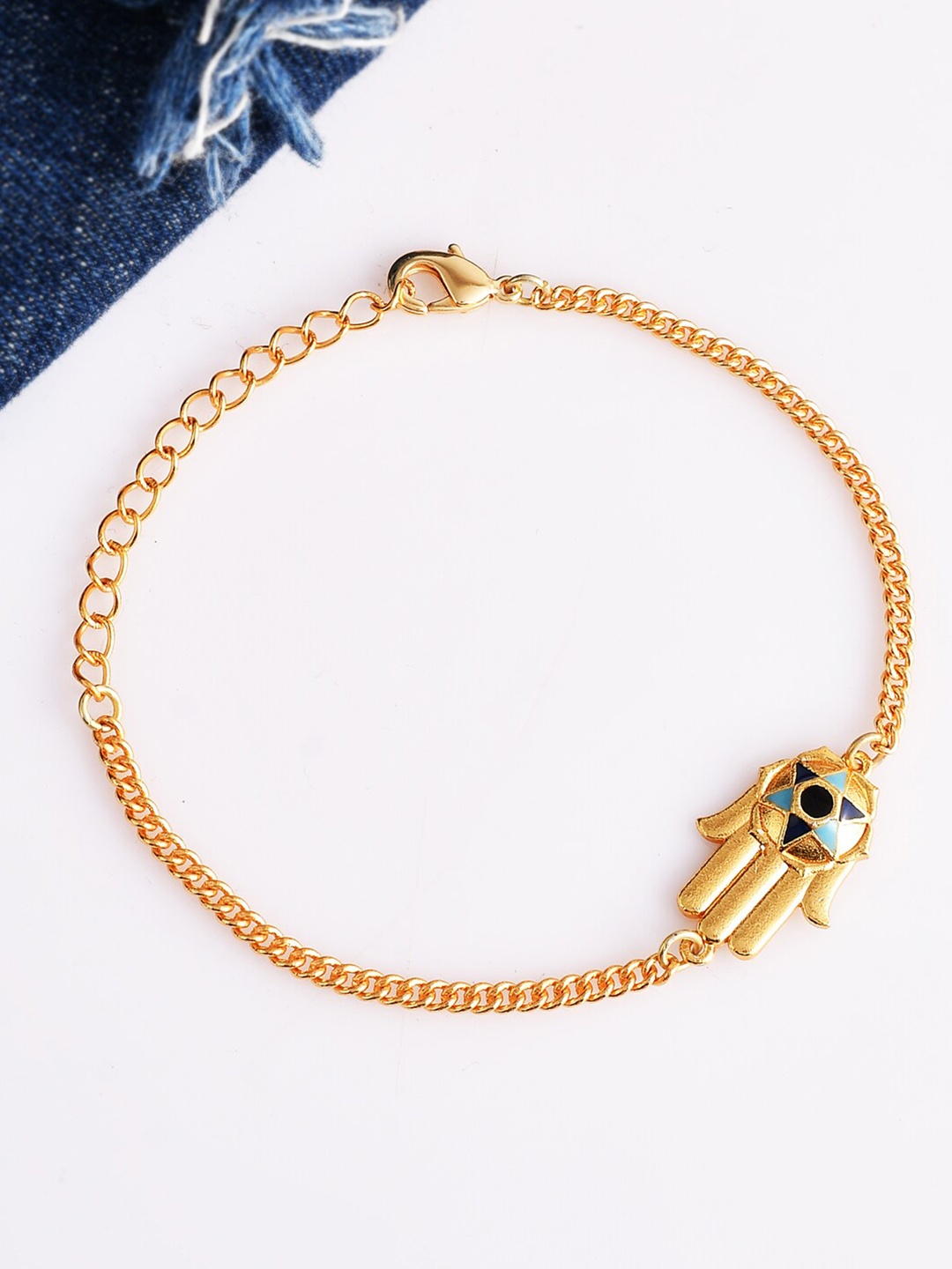 

Voylla Women Gold-Plated Enamelled Link Bracelet