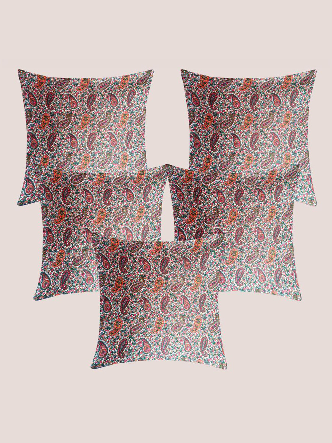 

Molcha Printed Magic Green & Pink 5 Pieces Ethnic Motifs Square Cushion Covers
