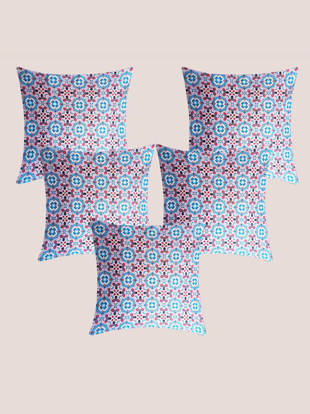 

Molcha Printed Magic Blue & Red 5 Pieces Ethnic Motifs Square Cushion Covers