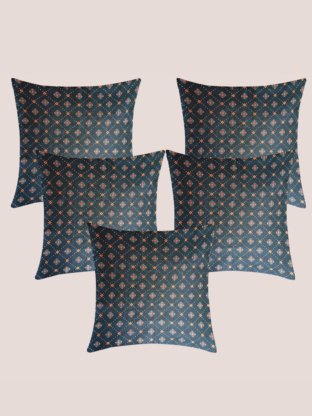 

Molcha Printed Magic Green & Pink 5 Pieces Ethnic Motifs Square Cushion Covers