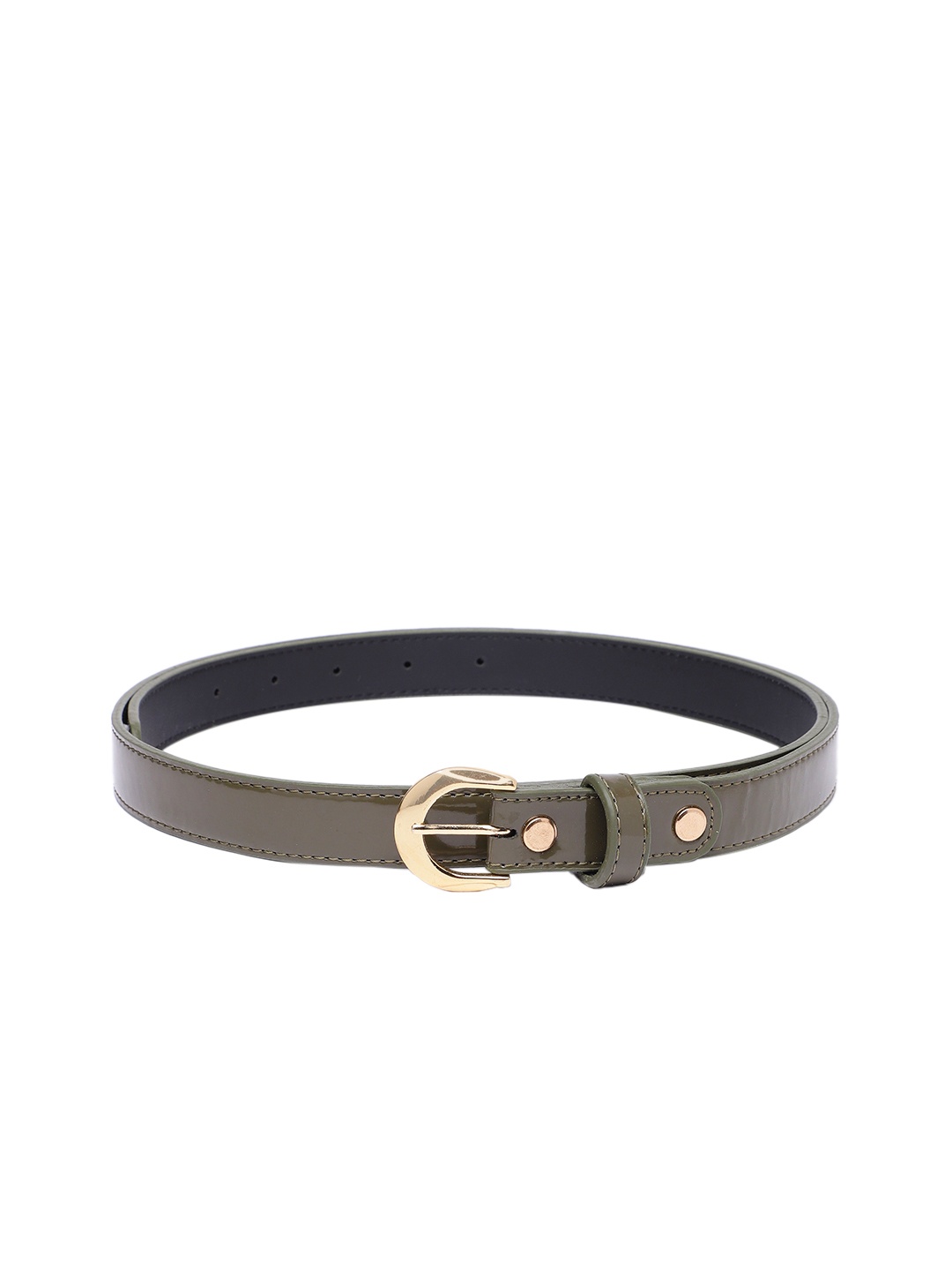 

Baggit Women Solid Slim Belt, Olive