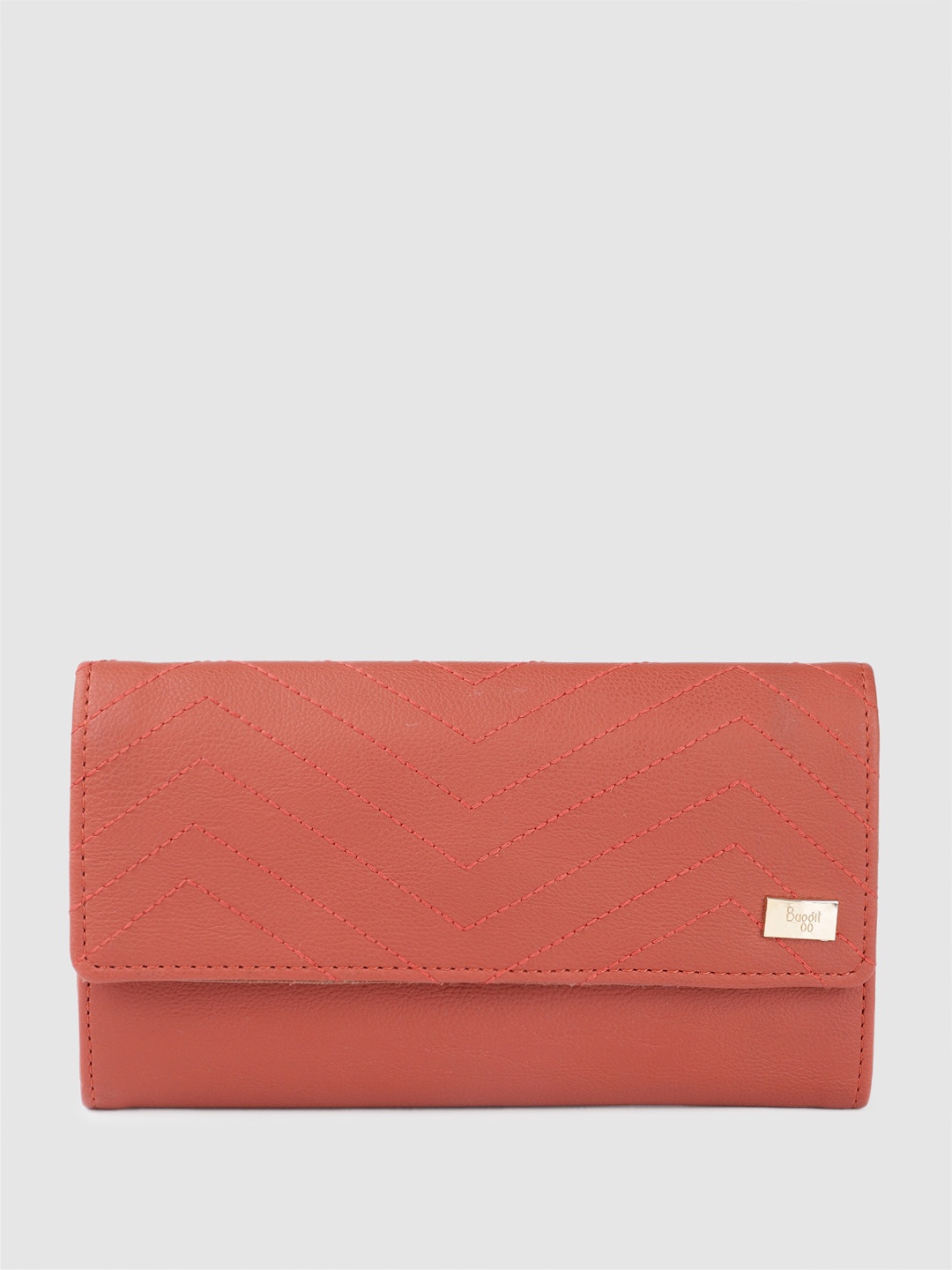 

Baggit Women Quilted Envelope Wallet, Red
