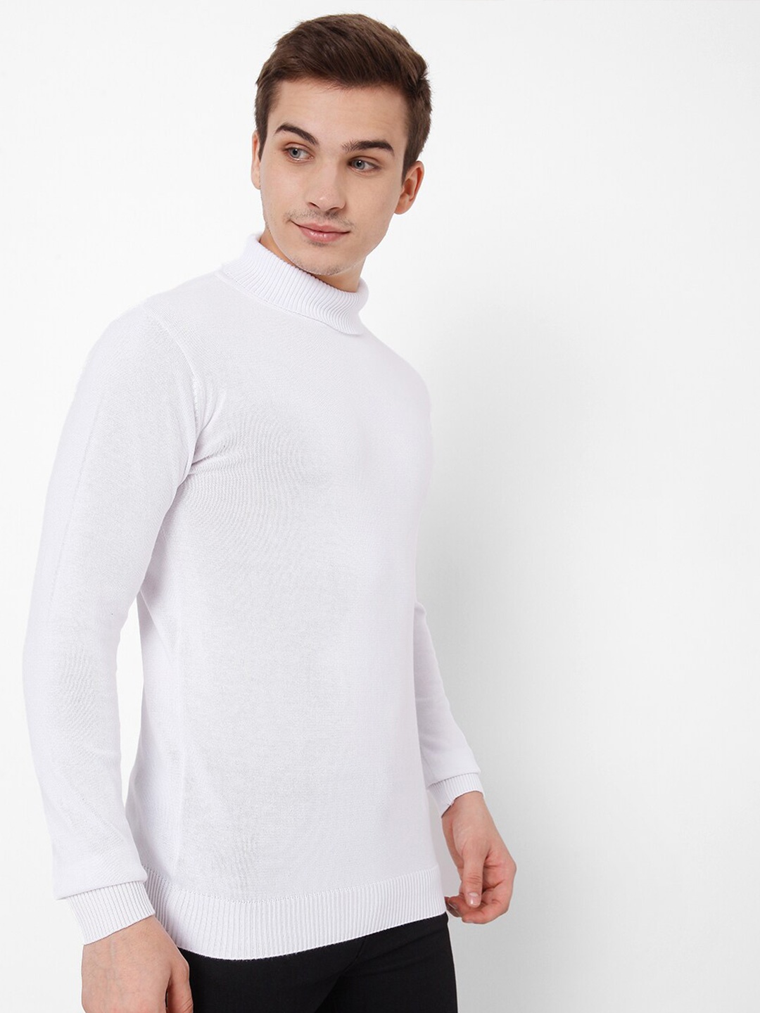 

7Shores Turtle Neck Long Sleeve Cotton Sweatshirt, White