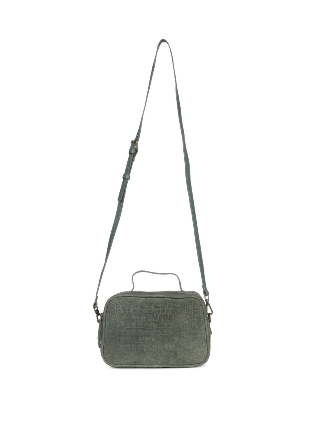 

Saint G Textured Leather Structured Sling Bag, Olive