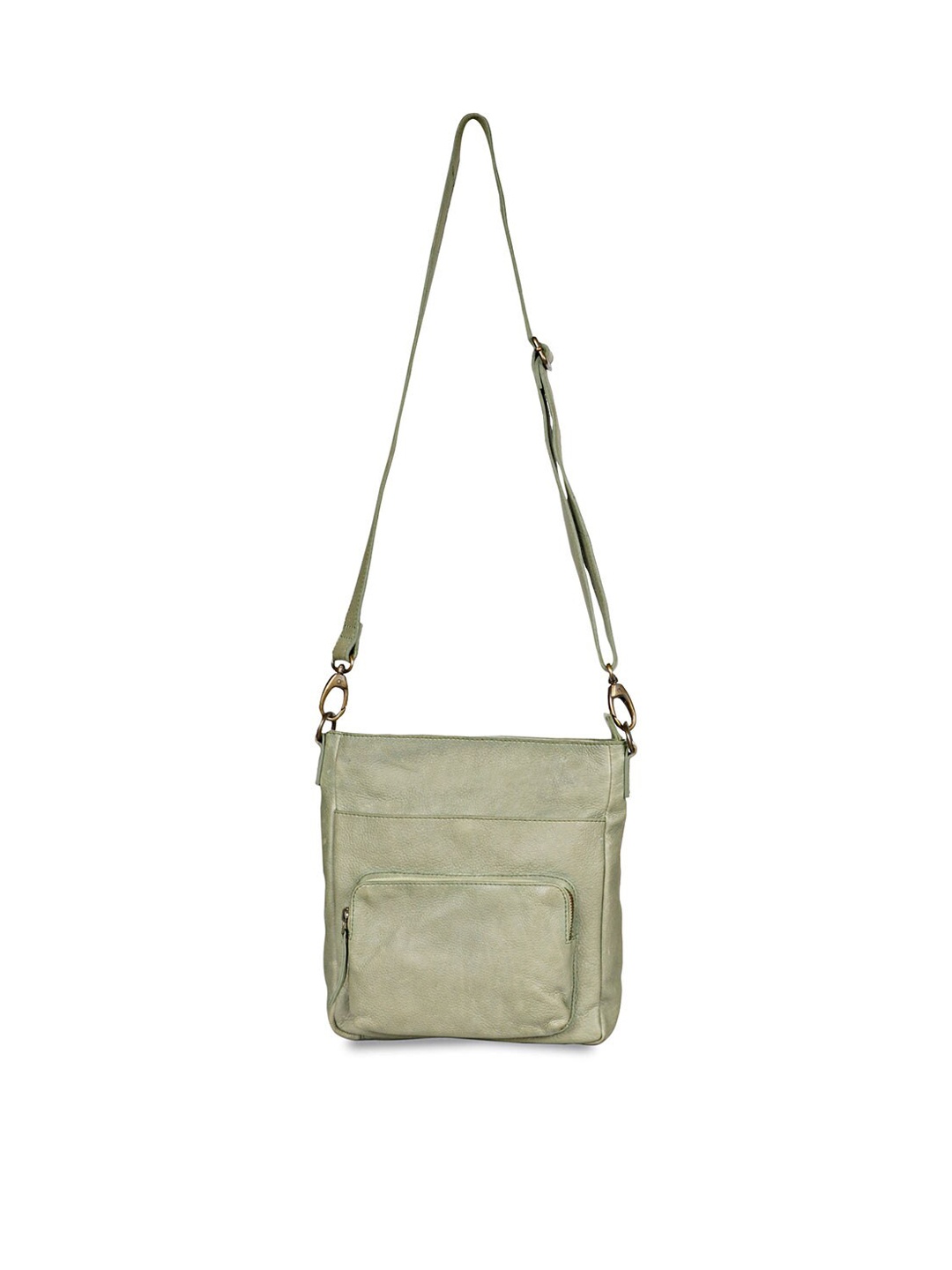 

Saint G Leather Structured Sling Bag, Green