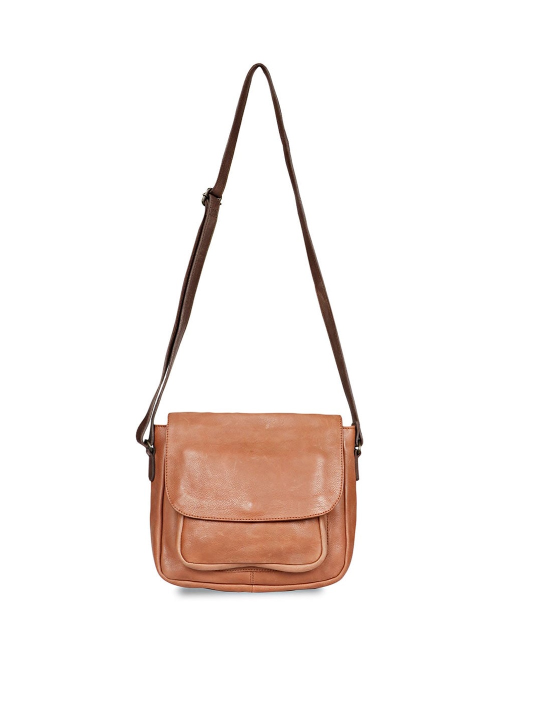 

Saint G Leather Half Moon Sling Bag, Brown