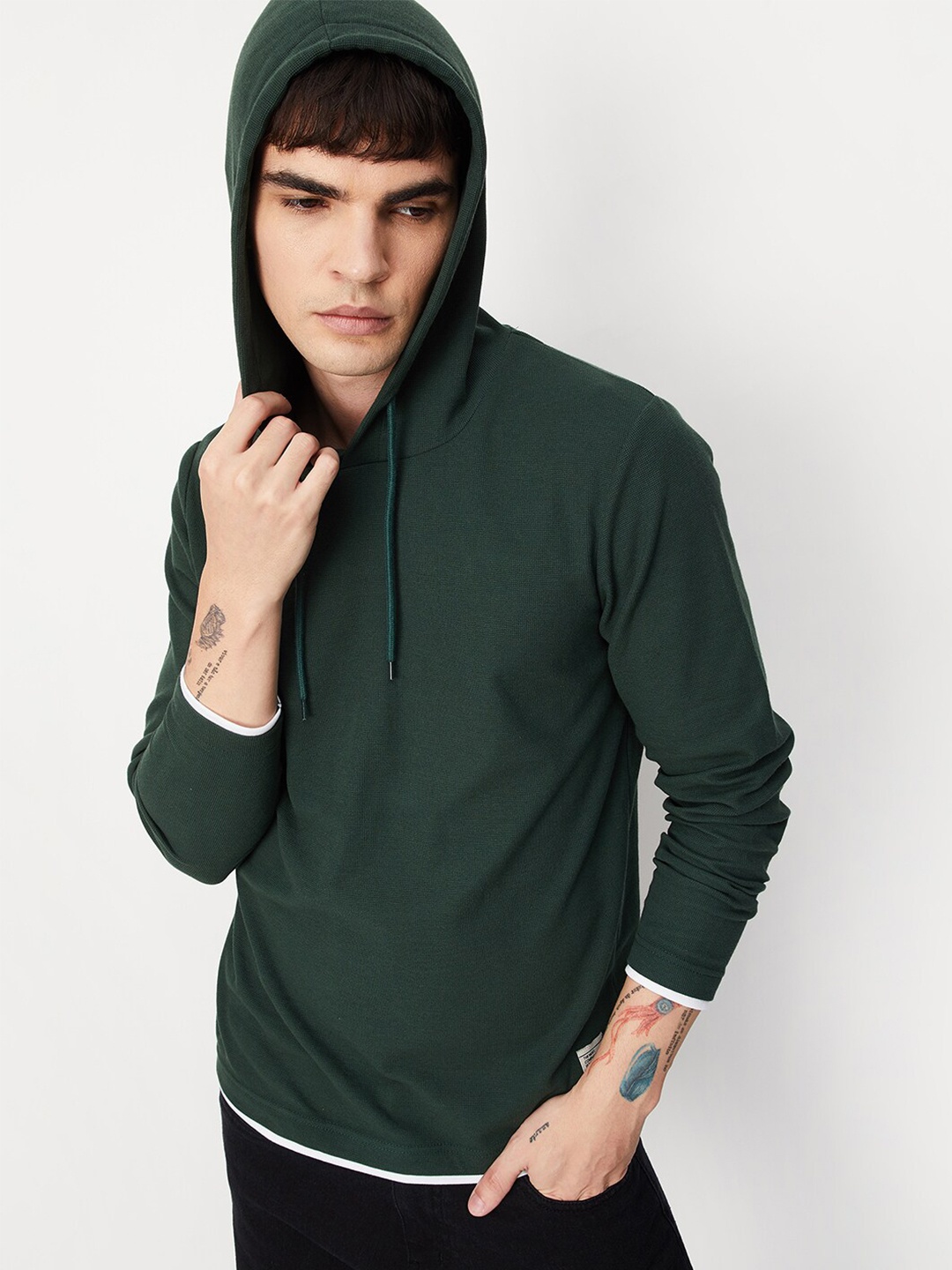 

max Hooded Long Sleeve T-shirt, Green