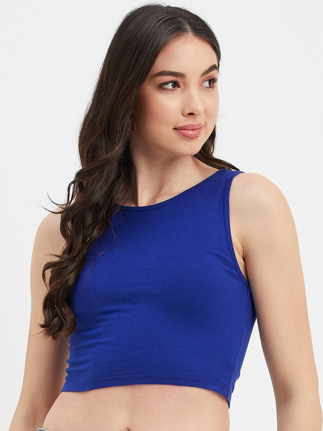 

Hypernation Cotton Crop Top, Blue