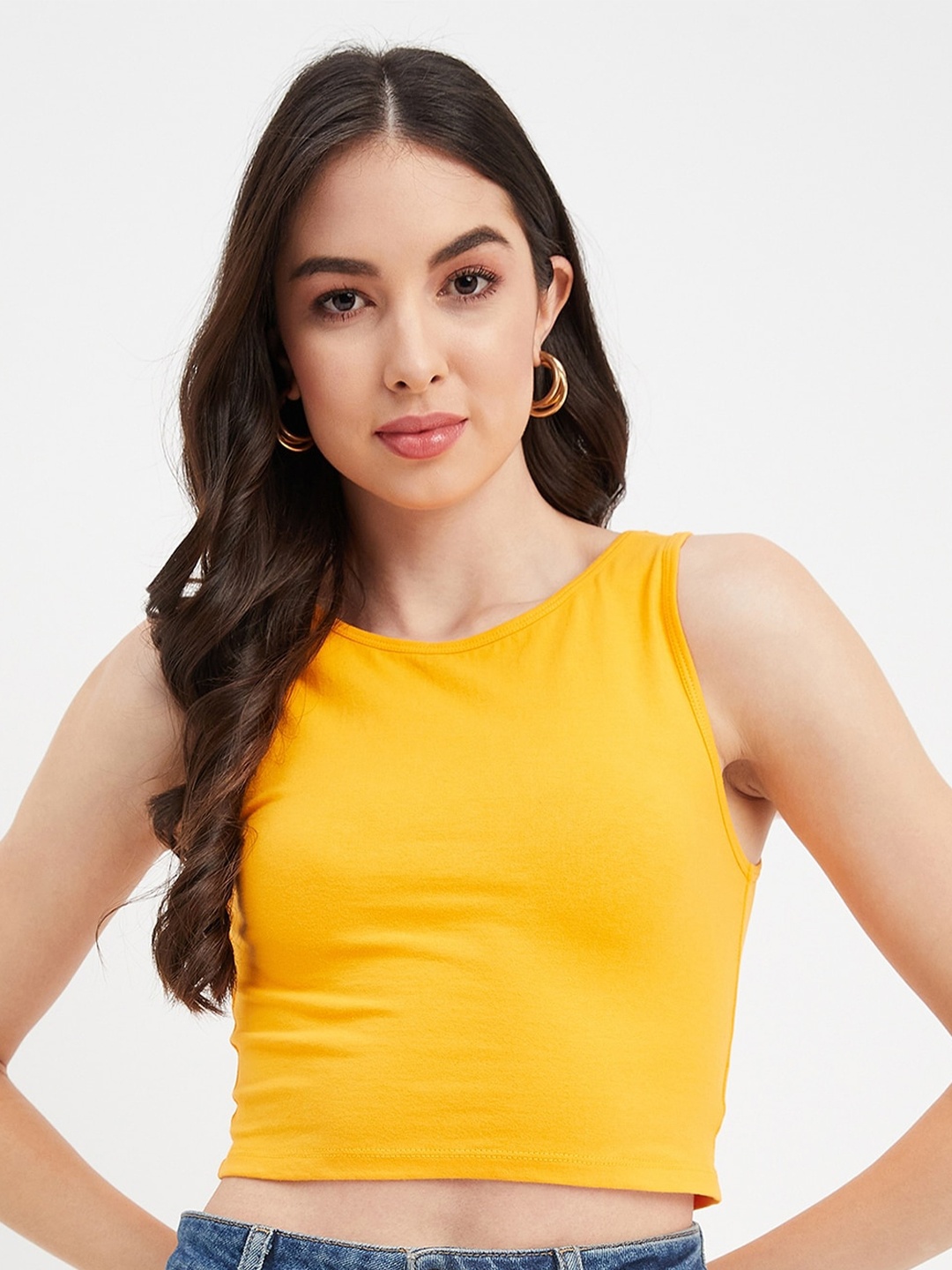 

Hypernation Cotton Crop Top, Yellow