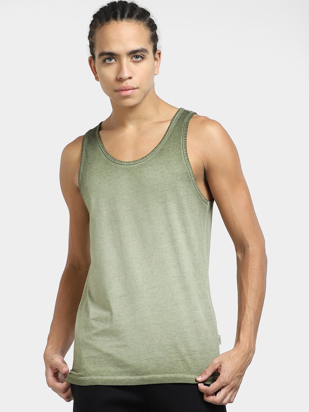 

Jack & Jones Men Cotton Innerwear Vest, Green