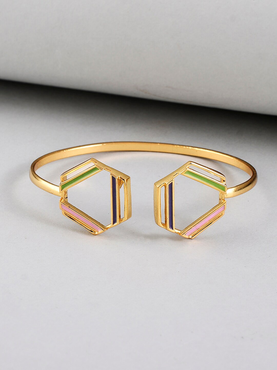 

Voylla Women Brass Gold-Plated Cuff Bracelet