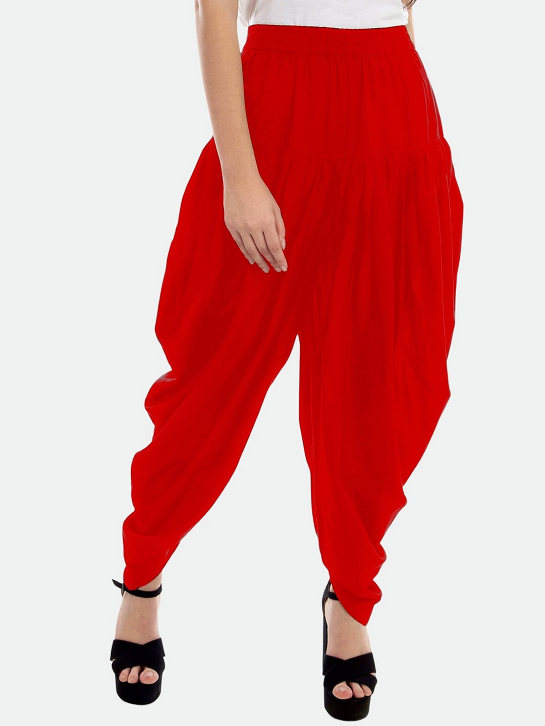 

PATRORNA Women Loose-Fit Dhoti Pants, Red