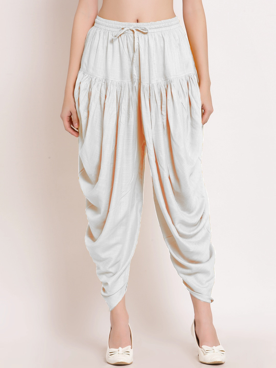 

PATRORNA Women Loose-Fit Dhoti Pants, White
