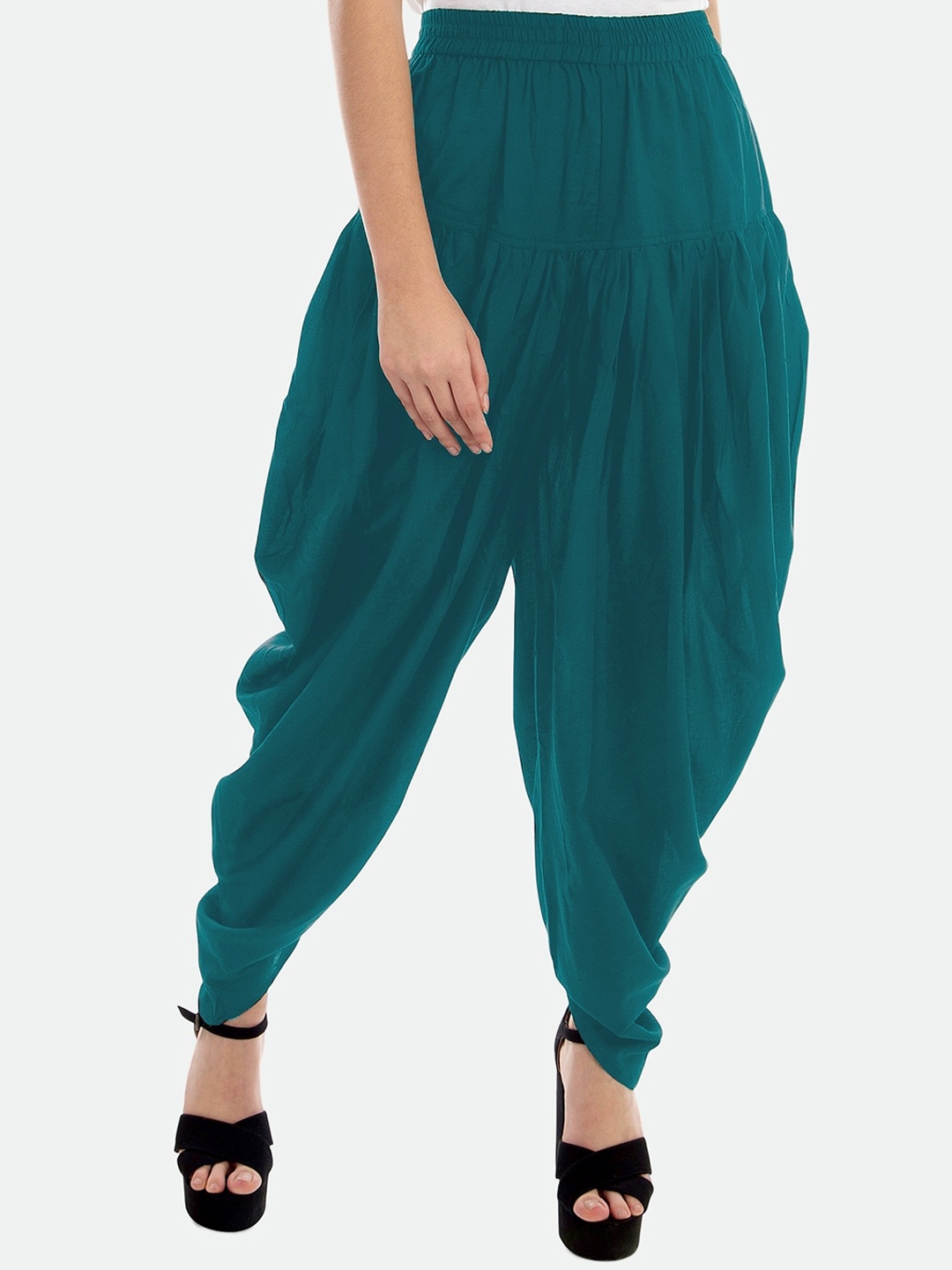 

PATRORNA Women Gathered Ankle Length Dhoti Pants, Green
