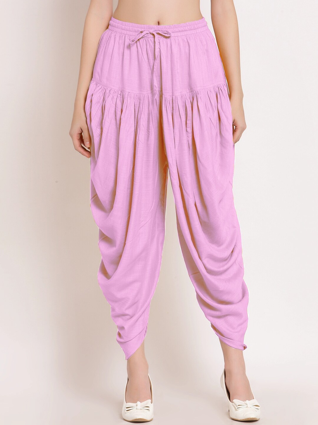 

PATRORNA Women Pleated Ankle-Length Dhoti Pants, Purple