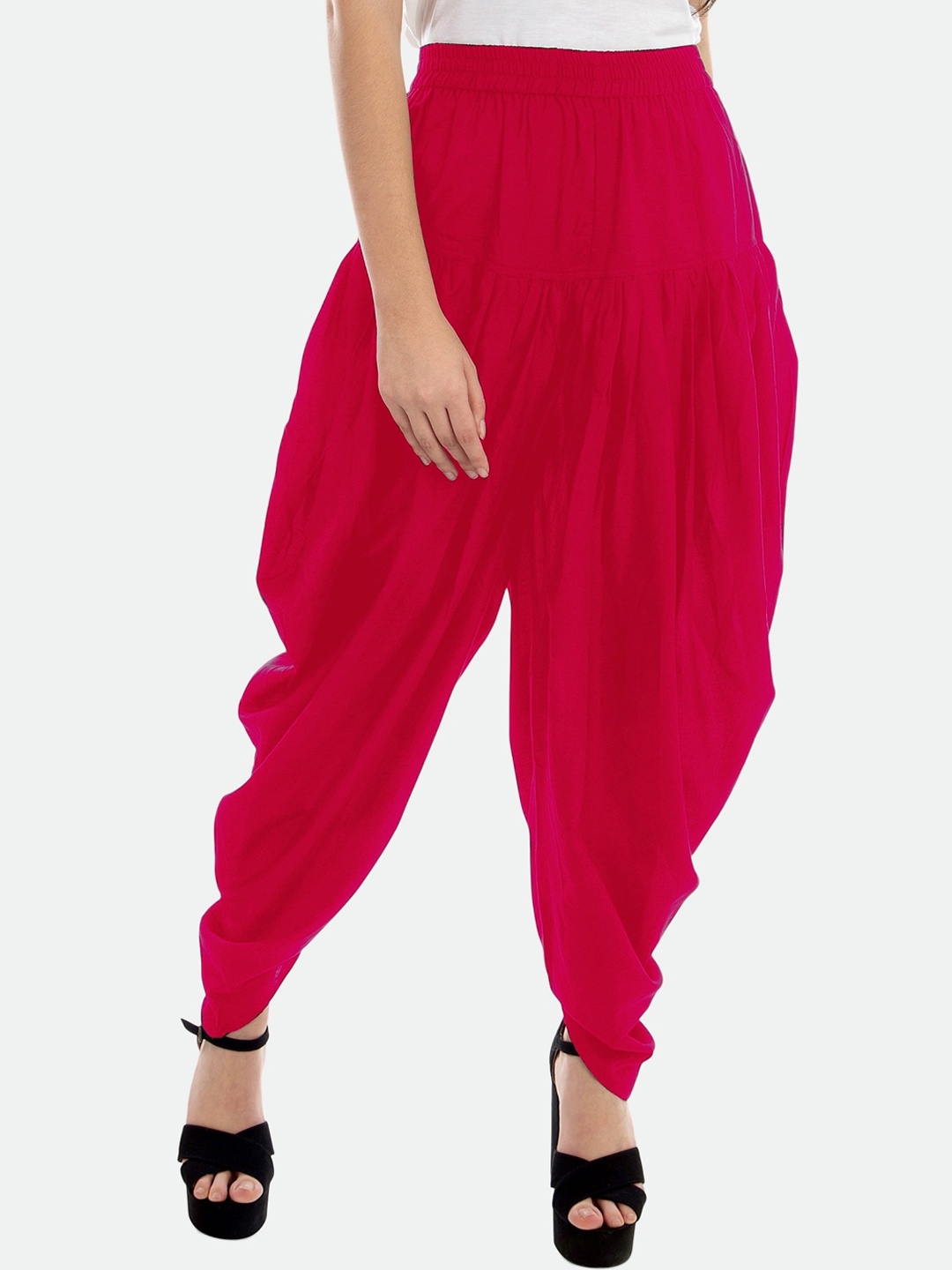 

PATRORNA Women Mid-Rise Dhoti Pants, Pink