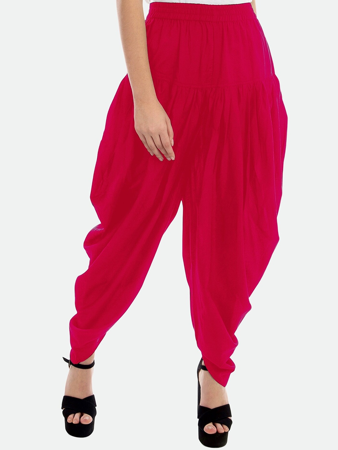 

PATRORNA Women Pleated Ankle-Length Dhoti Pants, Pink