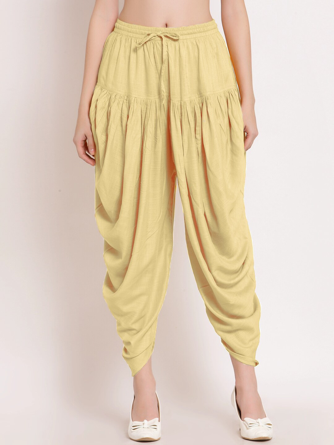 

PATRORNA Women Ankle Length Dhoti, Gold