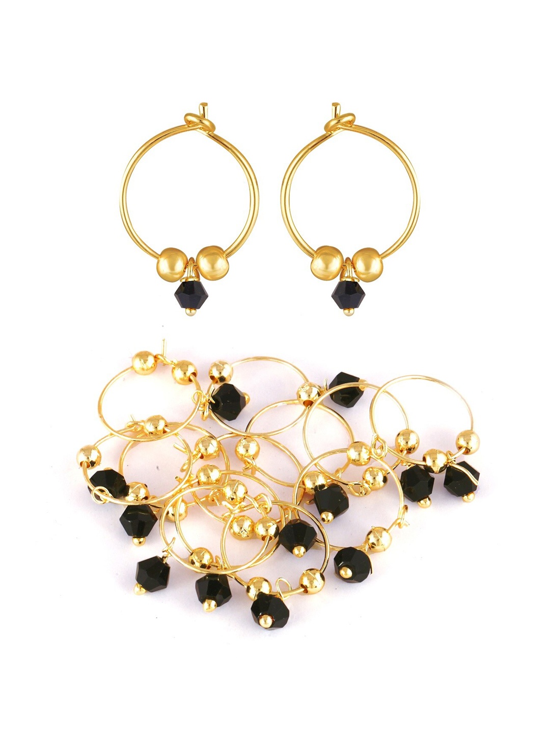 

Vighnaharta Kids Set Of 6 Gold-Plated Circular Shaped Hoop Earrings