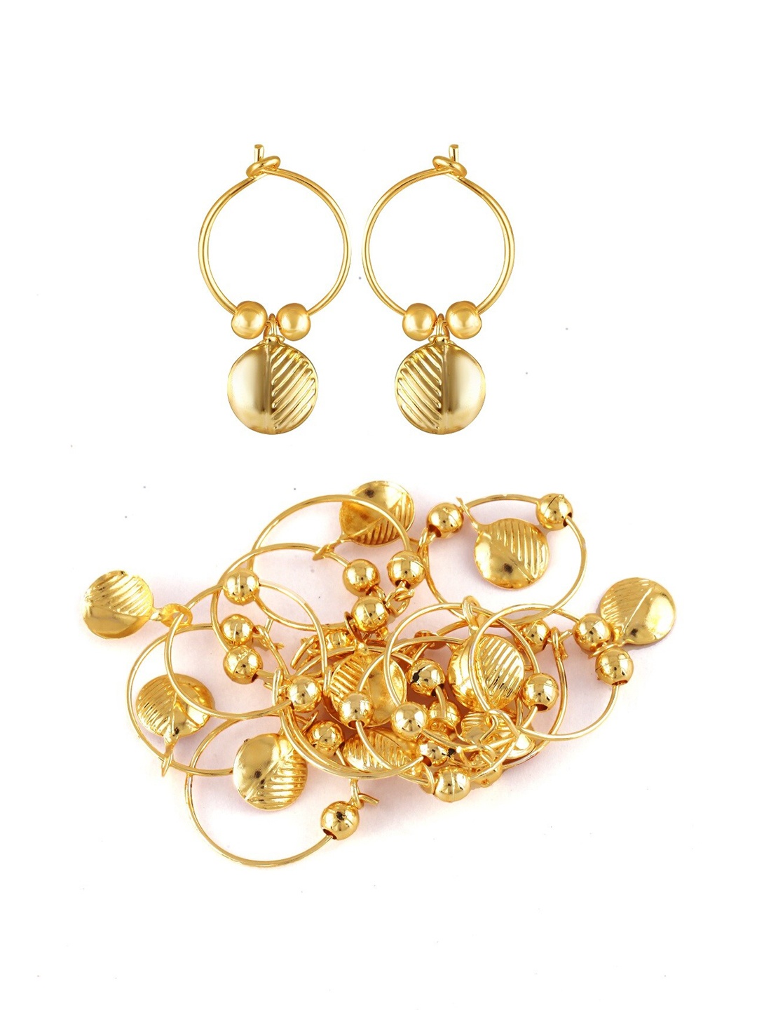 

Vighnaharta Gold-Plated Teardrop Shaped Drop Earrings