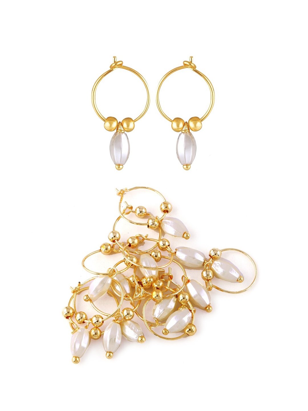 

Vighnaharta Gold-Toned Teardrop Shaped Studs Earrings