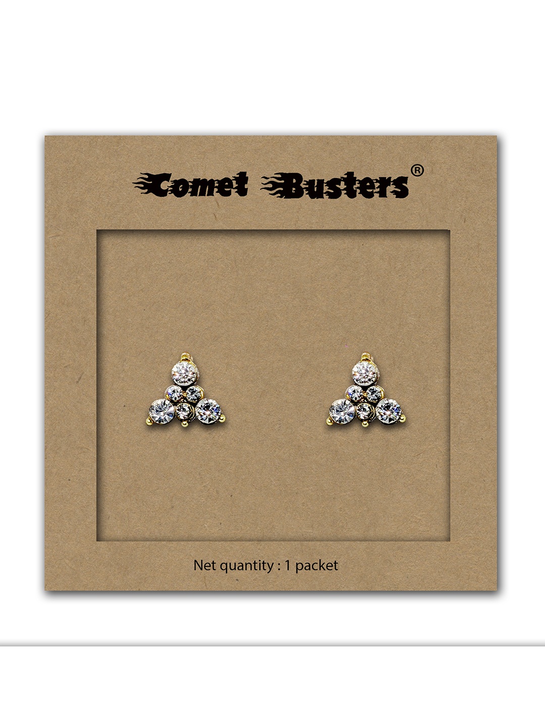 

Comet Busters Contemporary Studs Non Piercing Ear Stickers, Gold