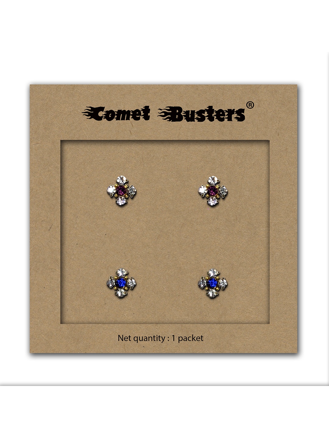 

Comet Busters Pack Of 2 Contemporary Studs Non Piercing Ear Stickers, Gold