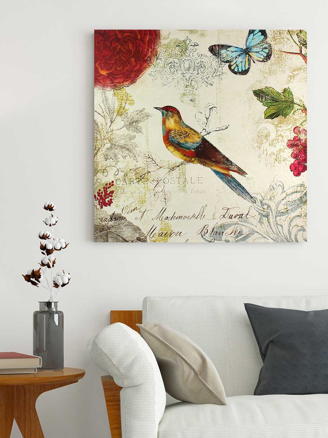 

Art Street Red & White Bird and Butterfly Printed Framed Wall Art