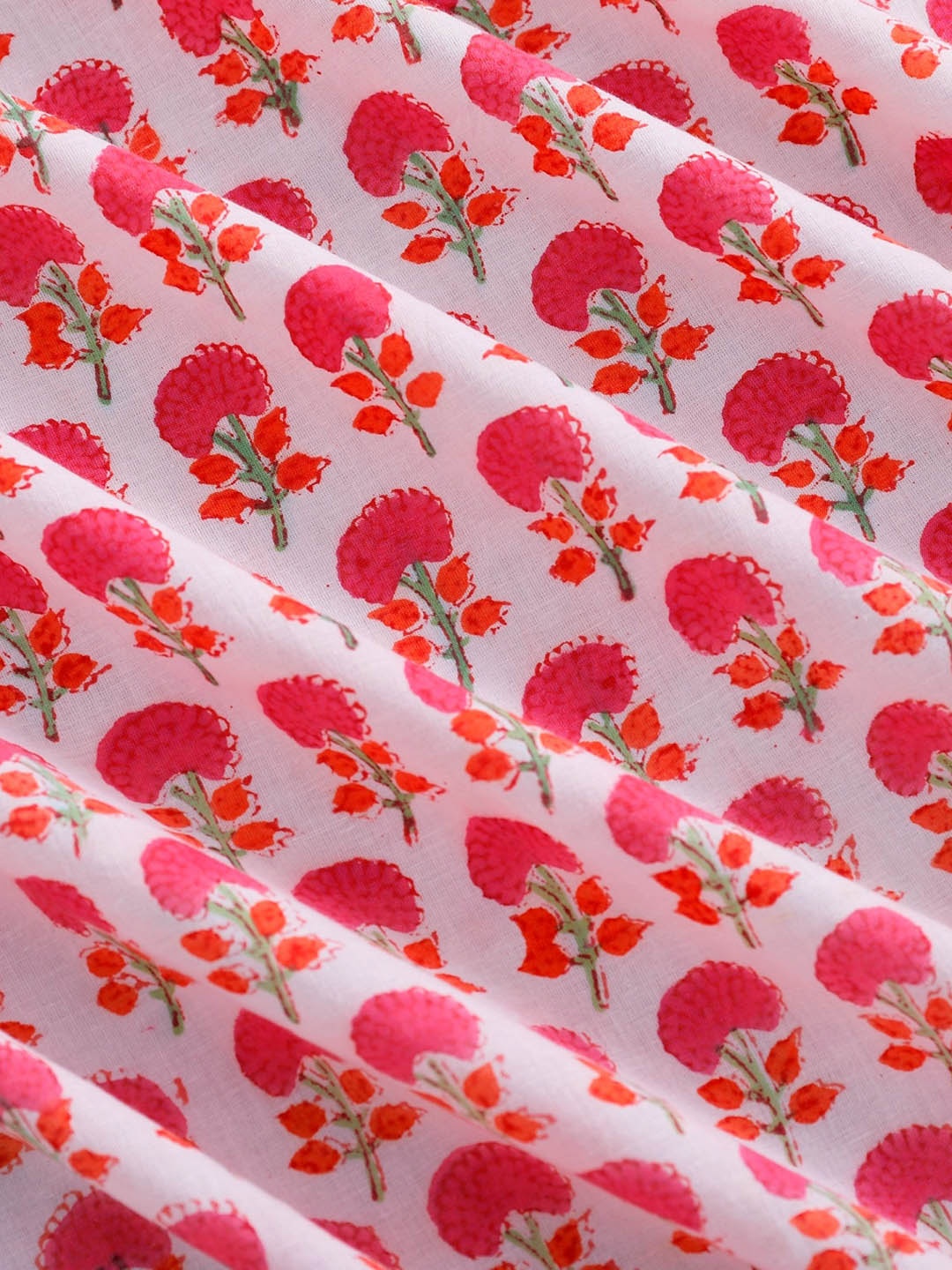 

HANDICRAFT PALACE Floral Printed Pure Cotton Unstitched Dress Material, White