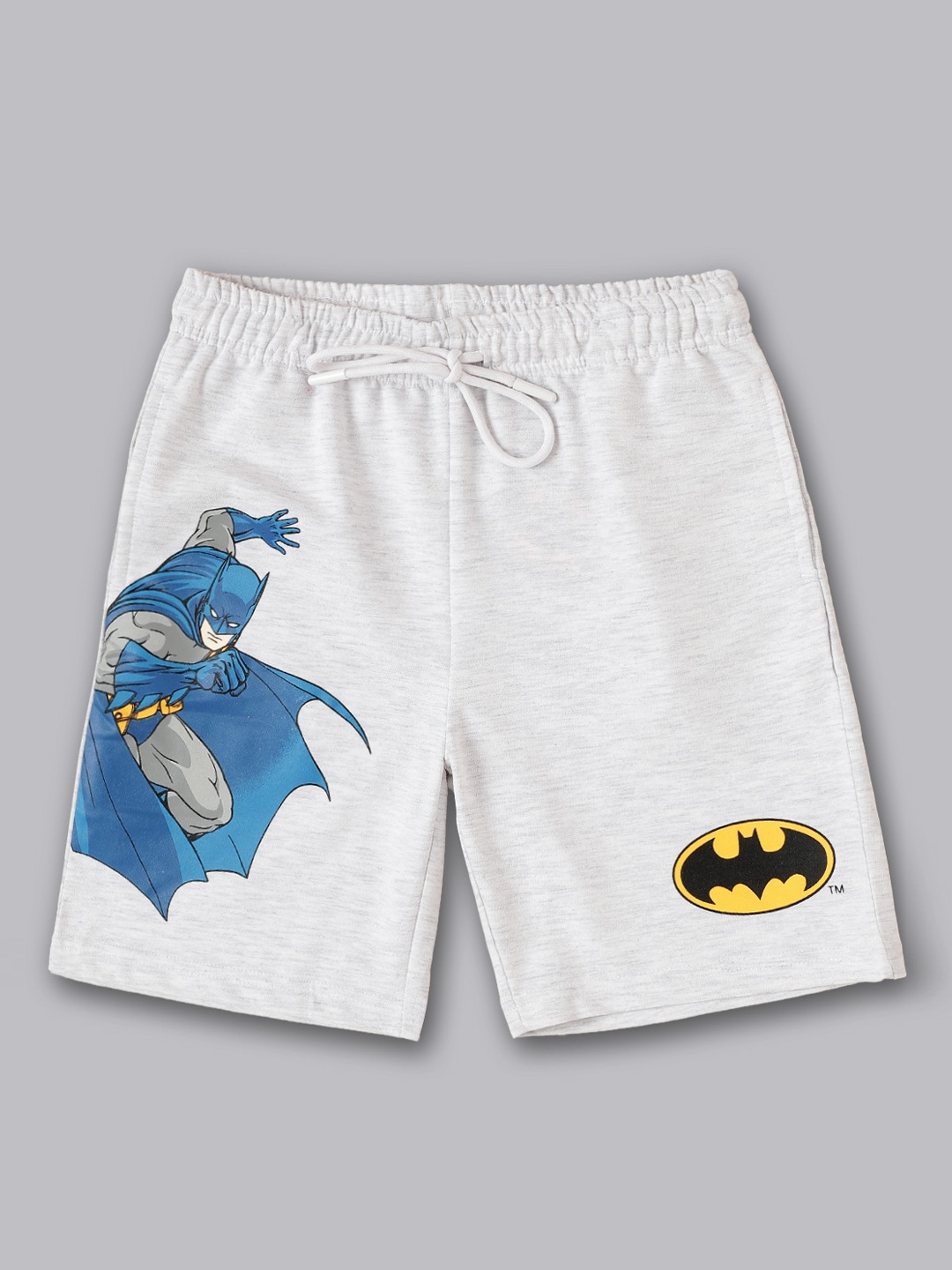 Kids Ville Boys Batman Printed Cotton Shorts, Grey