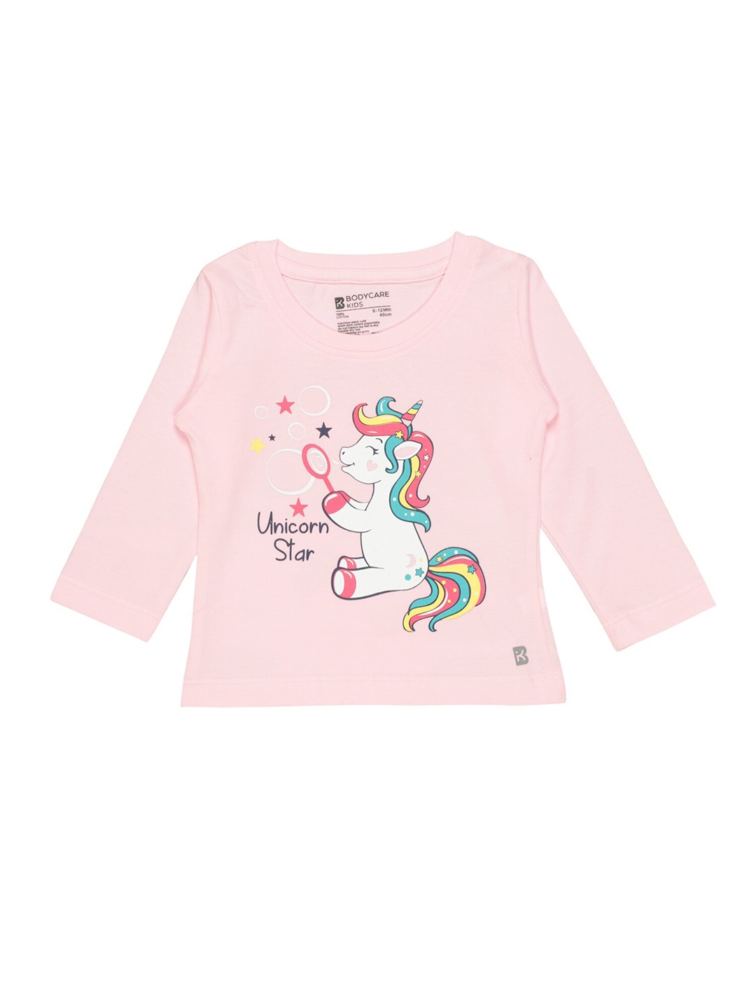 Bodycare Girls Graphic Printed Cotton T-Shirt, Pink