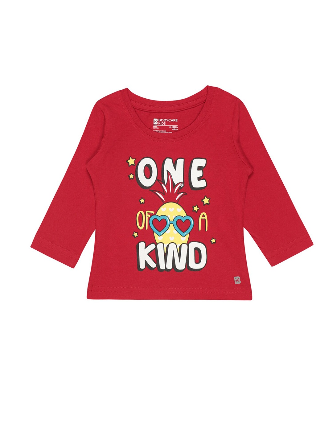 

Bodycare Infant Girls Typography Printed Cotton T-shirt, Red