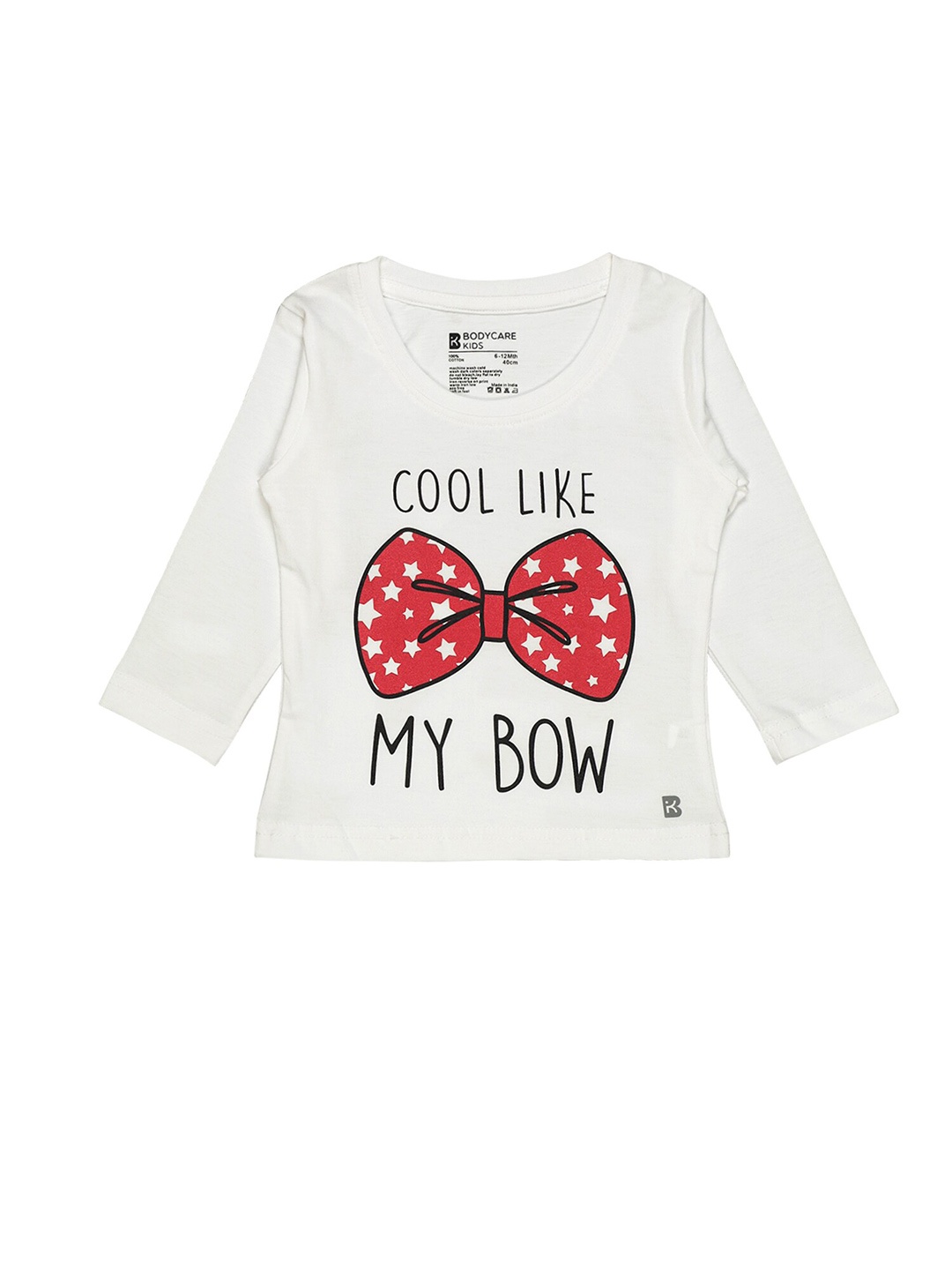 

Bodycare Girls Graphic Printed Cotton T-Shirt, White